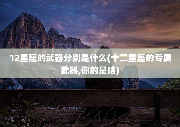 12星座的武器分别是什么(十二星座的专属武器,你的是啥)