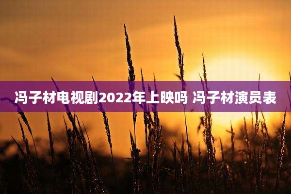 冯子材电视剧2022年上映吗 冯子材演员表