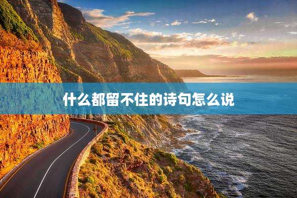 什么都留不住的诗句怎么说