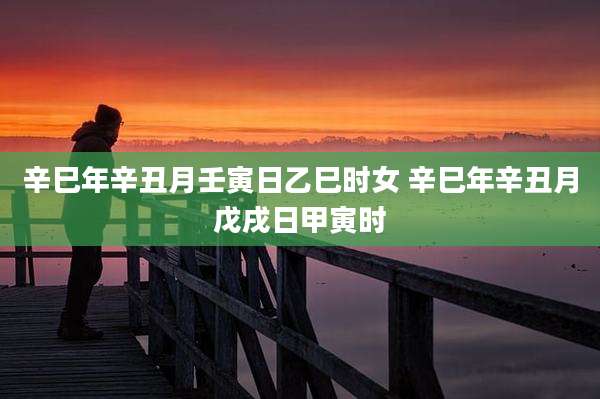 辛巳年辛丑月壬寅日乙巳时女 辛巳年辛丑月戊戌日甲寅时