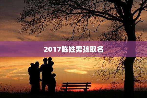 2017陈姓男孩取名