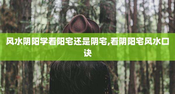 风水阴阳学看阳宅还是阴宅,看阴阳宅风水口诀
