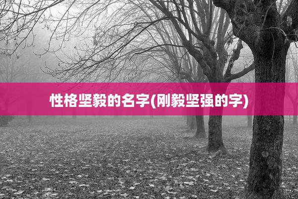 性格坚毅的名字(刚毅坚强的字)