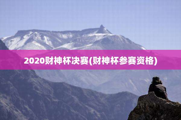 2020财神杯决赛(财神杯参赛资格)