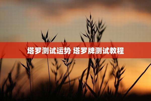 塔罗测试运势 塔罗牌测试教程