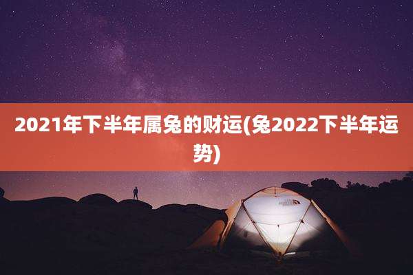 2021年下半年属兔的财运(兔2022下半年运势)