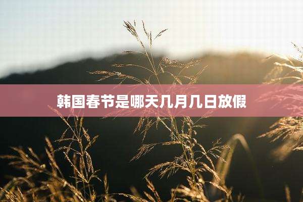 韩国春节是哪天几月几日放假