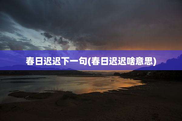春日迟迟下一句(春日迟迟啥意思)