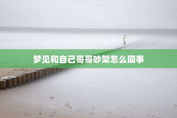 梦见和自己哥哥吵架怎么回事