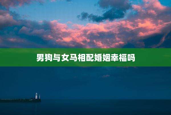 男狗与女马相配婚姻幸福吗
