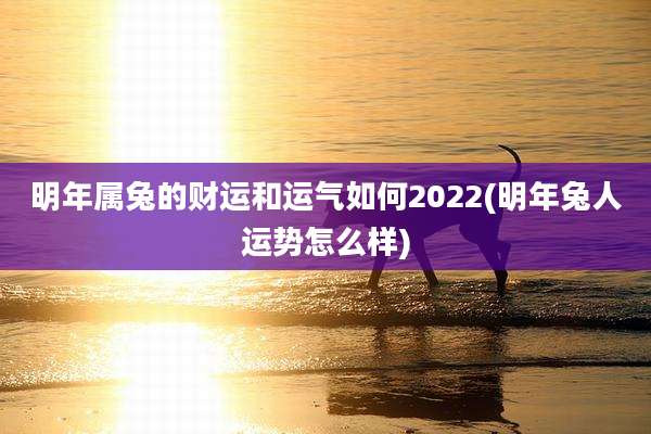 明年属兔的财运和运气如何2022(明年兔人运势怎么样)