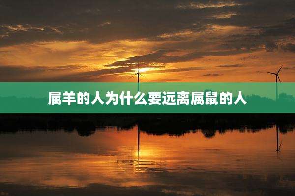 属羊的人为什么要远离属鼠的人
