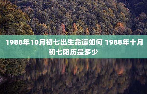 1988年10月初七出生命运如何 1988年十月初七阳历是多少