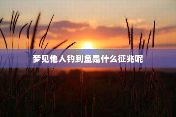 梦见他人钓到鱼是什么征兆呢