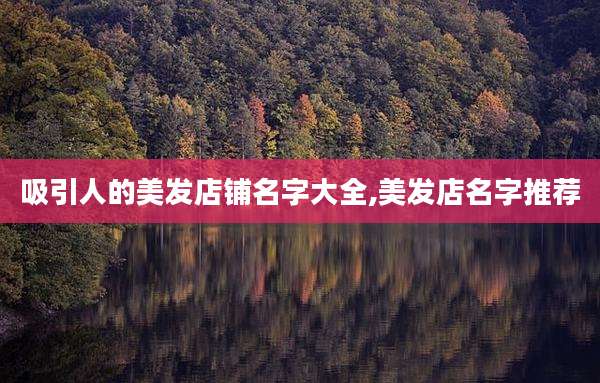 吸引人的美发店铺名字大全,美发店名字推荐