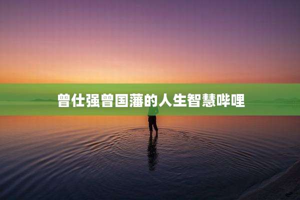 曾仕强曾国藩的人生智慧哔哩