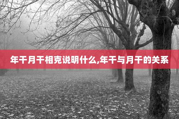 年干月干相克说明什么,年干与月干的关系