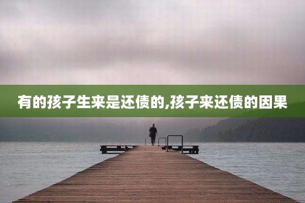 有的孩子生来是还债的,孩子来还债的因果