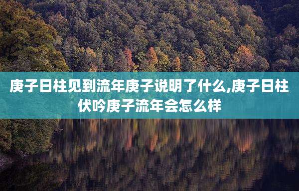 庚子日柱见到流年庚子说明了什么,庚子日柱伏吟庚子流年会怎么样