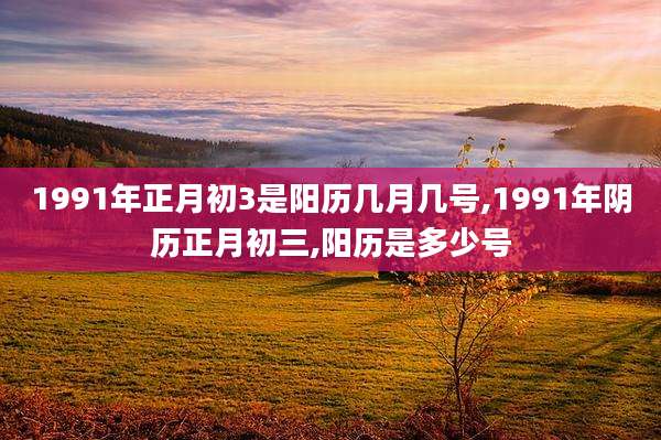 1991年正月初3是阳历几月几号,1991年阴历正月初三,阳历是多少号