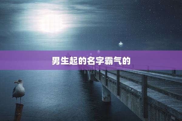 男生起的名字霸气的