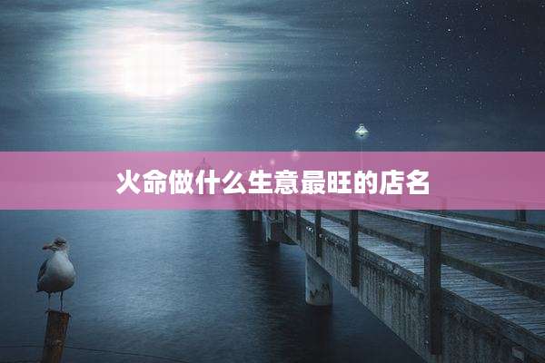 火命做什么生意最旺的店名