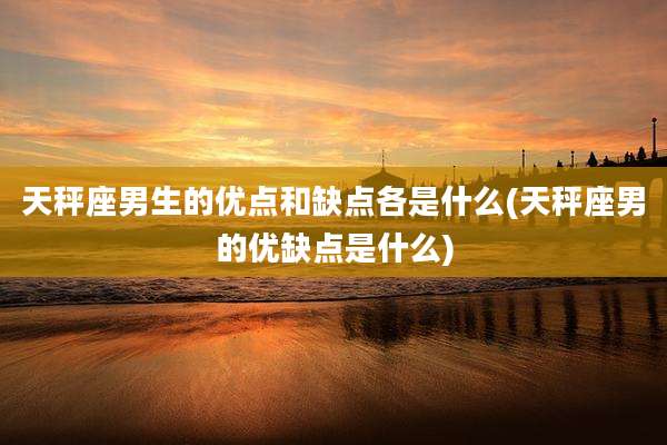 天秤座男生的优点和缺点各是什么(天秤座男的优缺点是什么)