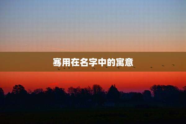 骞用在名字中的寓意