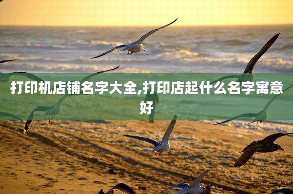 打印机店铺名字大全,打印店起什么名字寓意好