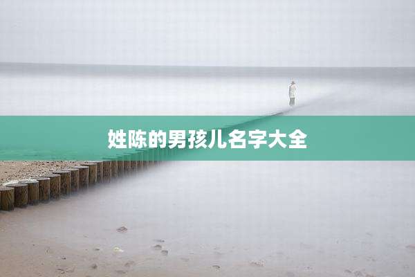 姓陈的男孩儿名字大全