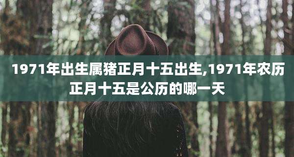 1971年出生属猪正月十五出生,1971年农历正月十五是公历的哪一天