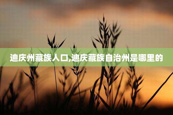 迪庆州藏族人口,迪庆藏族自治州是哪里的