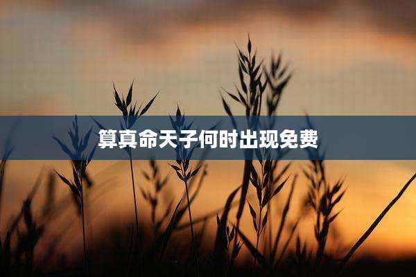 算真命天子何时出现免费