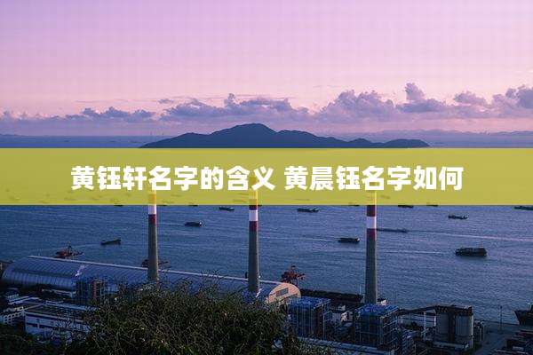 黄钰轩名字的含义 黄晨钰名字如何