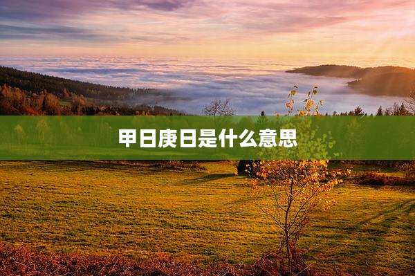 甲日庚日是什么意思