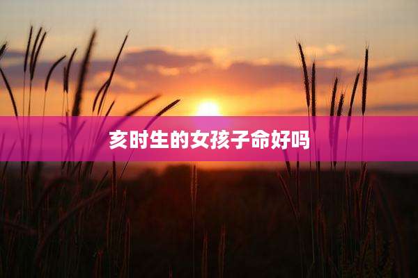 亥时生的女孩子命好吗