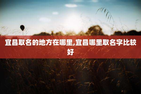 宜昌取名的地方在哪里,宜昌哪里取名字比较好