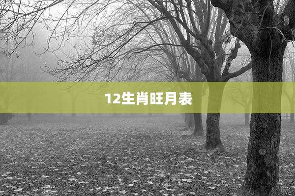 12生肖旺月表
