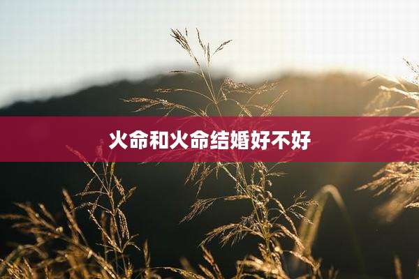 火命和火命结婚好不好