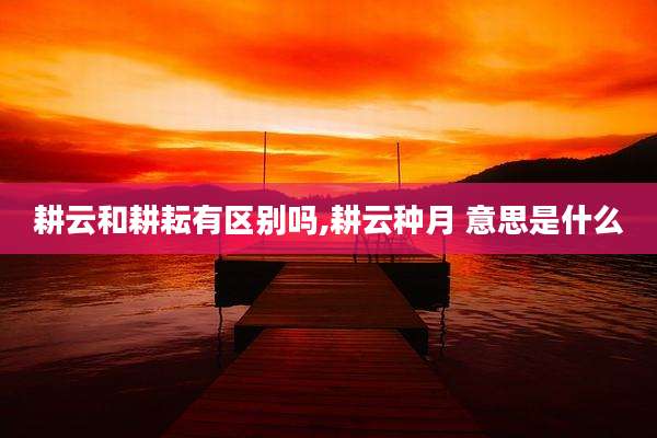 耕云和耕耘有区别吗,耕云种月 意思是什么