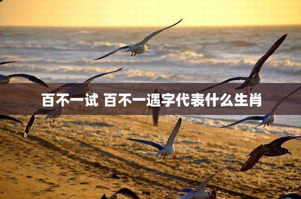 百不一试 百不一遇字代表什么生肖