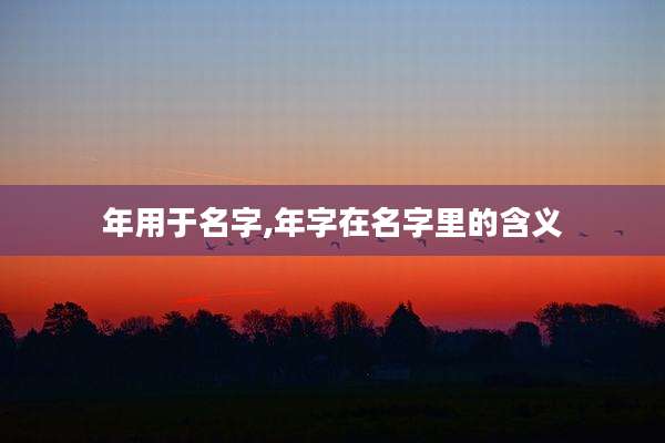 年用于名字,年字在名字里的含义