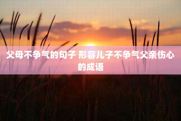 父母不争气的句子 形容儿子不争气父亲伤心的成语