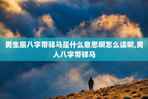 男生辰八字带驿马是什么意思啊怎么读啊,男人八字带驿马