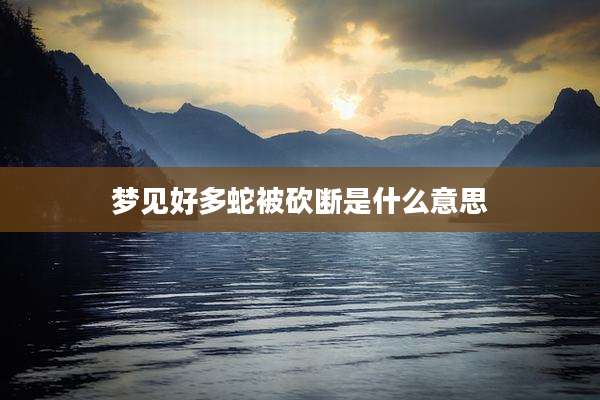 梦见好多蛇被砍断是什么意思