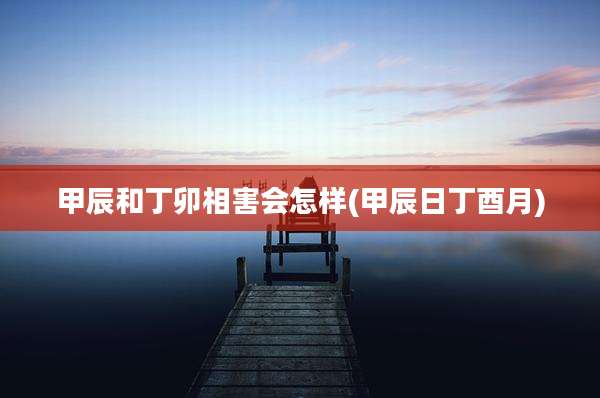 甲辰和丁卯相害会怎样(甲辰日丁酉月)