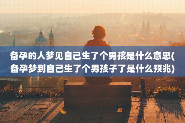 备孕的人梦见自己生了个男孩是什么意思(备孕梦到自己生了个男孩子了是什么预兆)