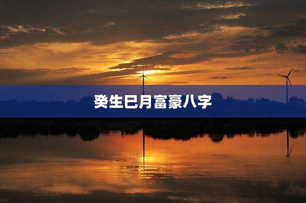 癸生巳月富豪八字