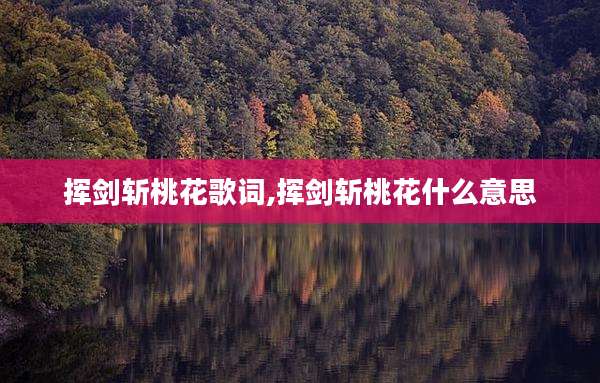 挥剑斩桃花歌词,挥剑斩桃花什么意思