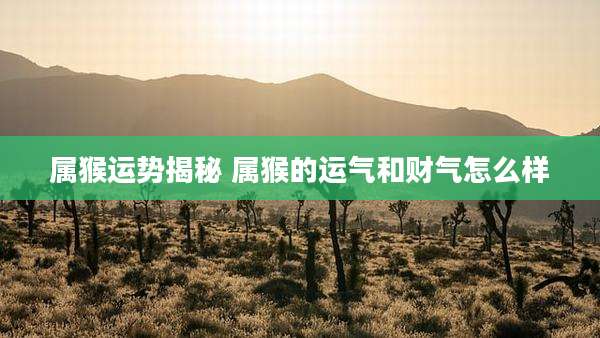 属猴运势揭秘 属猴的运气和财气怎么样